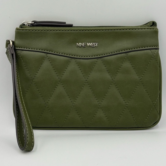 Nine West Handbags - Green Quilted Nine West Wristlet Wallet Pouch
